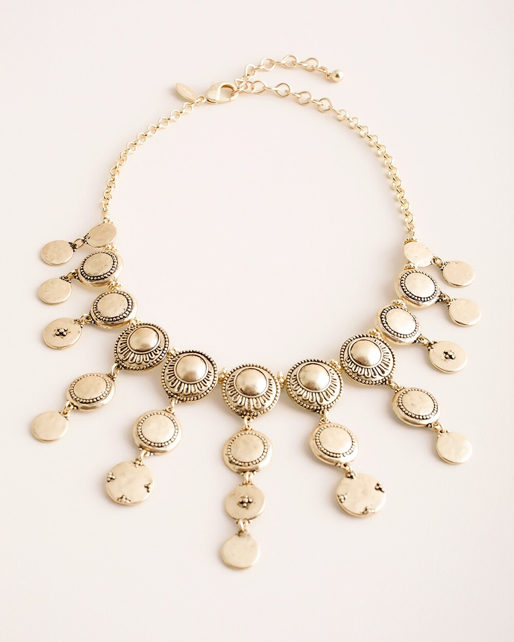 Gold-Tone Circlet Bib Necklace