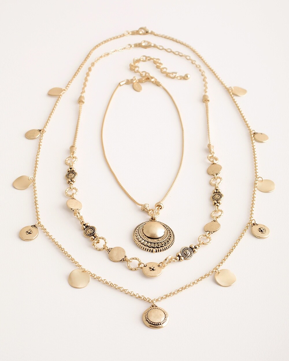 Convertible Gold-Tone Circlet Multi-Strand Necklace