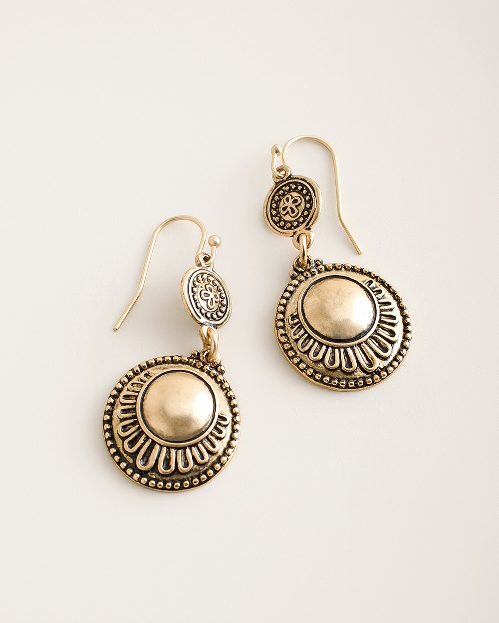 Gold-Tone Circlet Drop Earrings