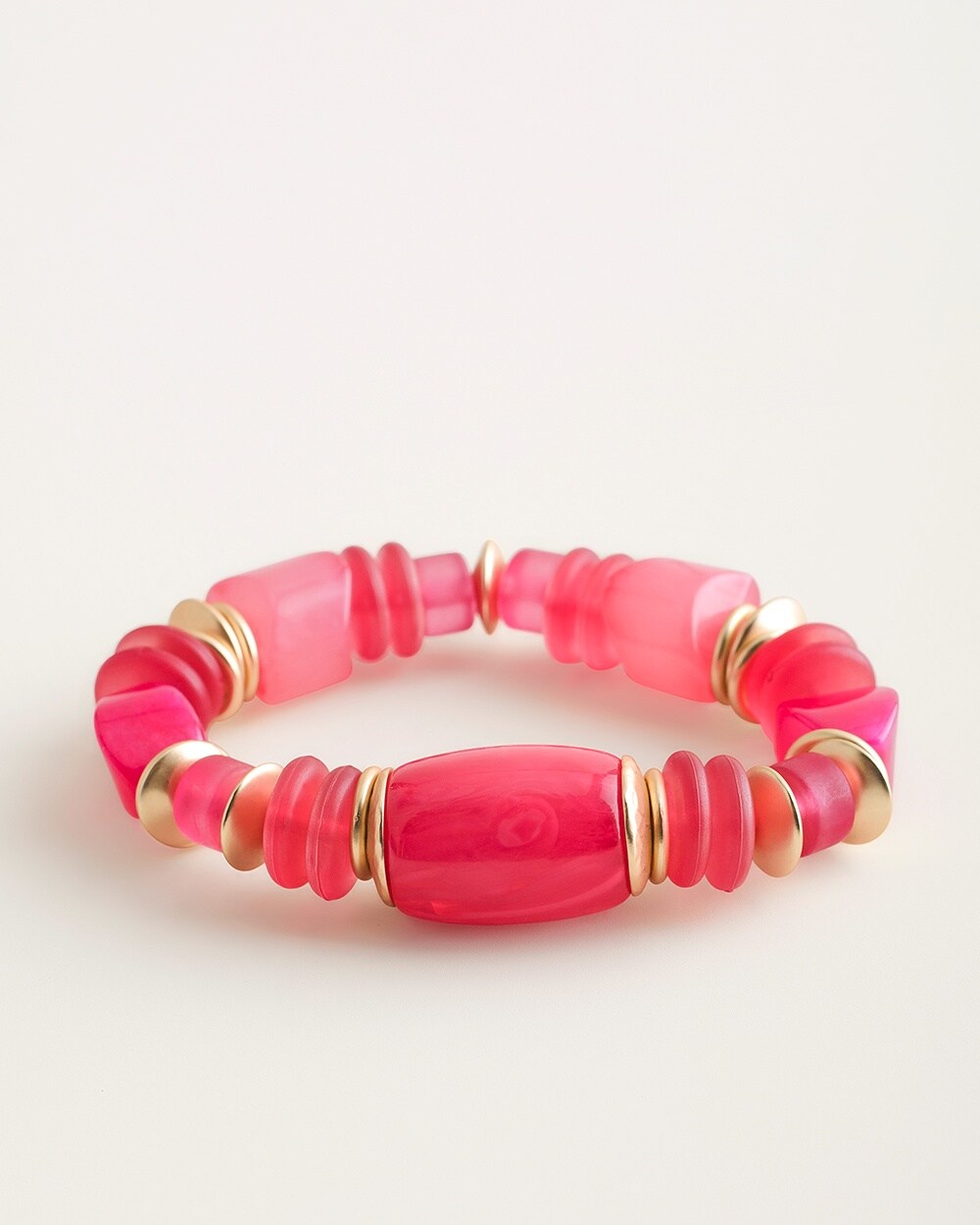 Pink and Gold-Tone Stretch Bracelet