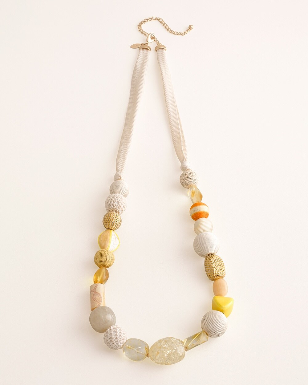 Yellow Beaded Single-Strand Necklace