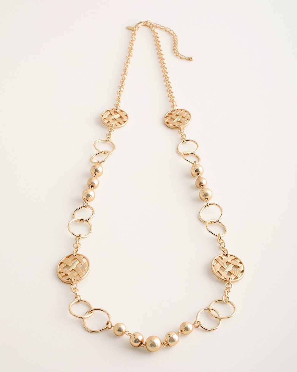 Gold-Tone Weave Single-Strand Necklace