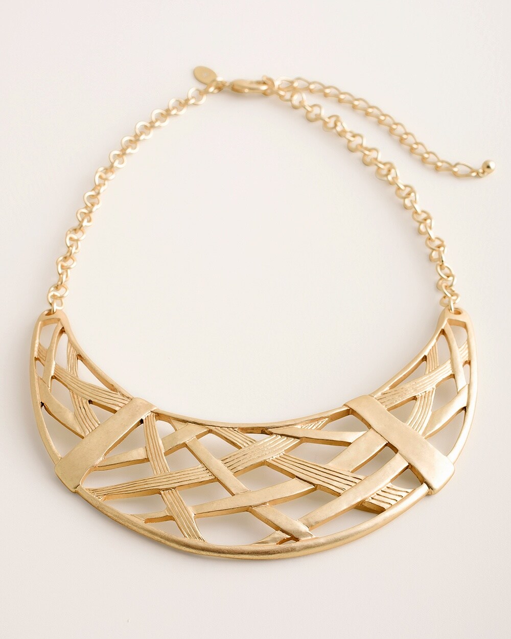 Gold-Tone Weave Collar Necklace