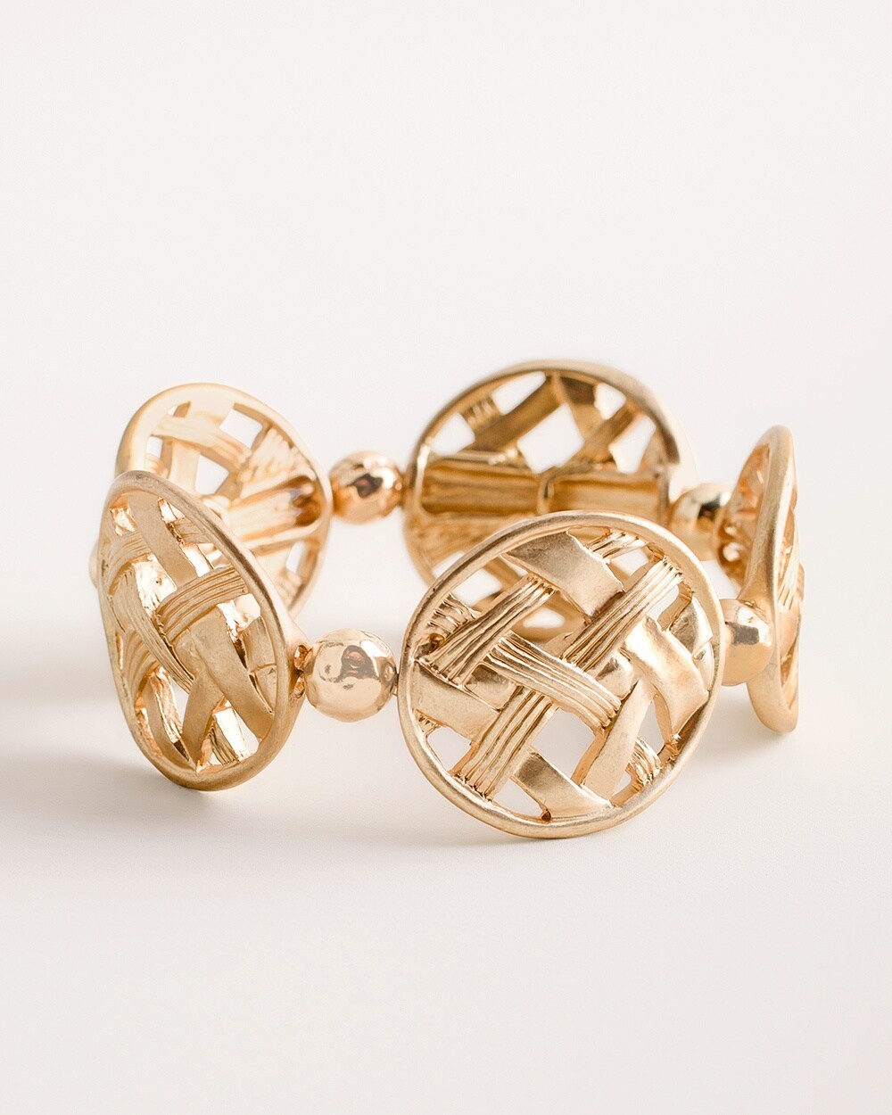Gold-Tone Weave Stretch Bracelet