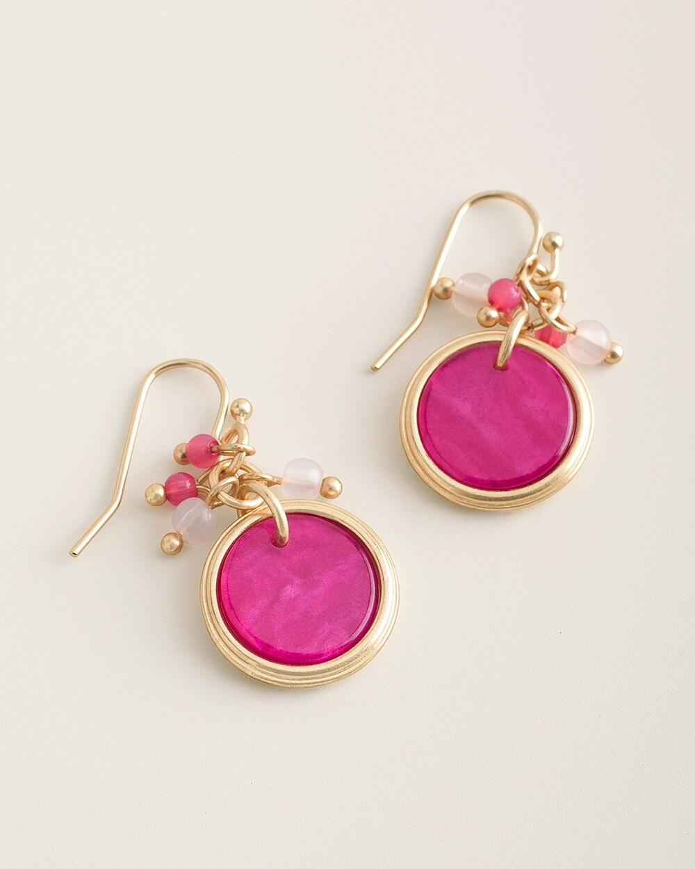 Sleek Pink Cluster Earrings