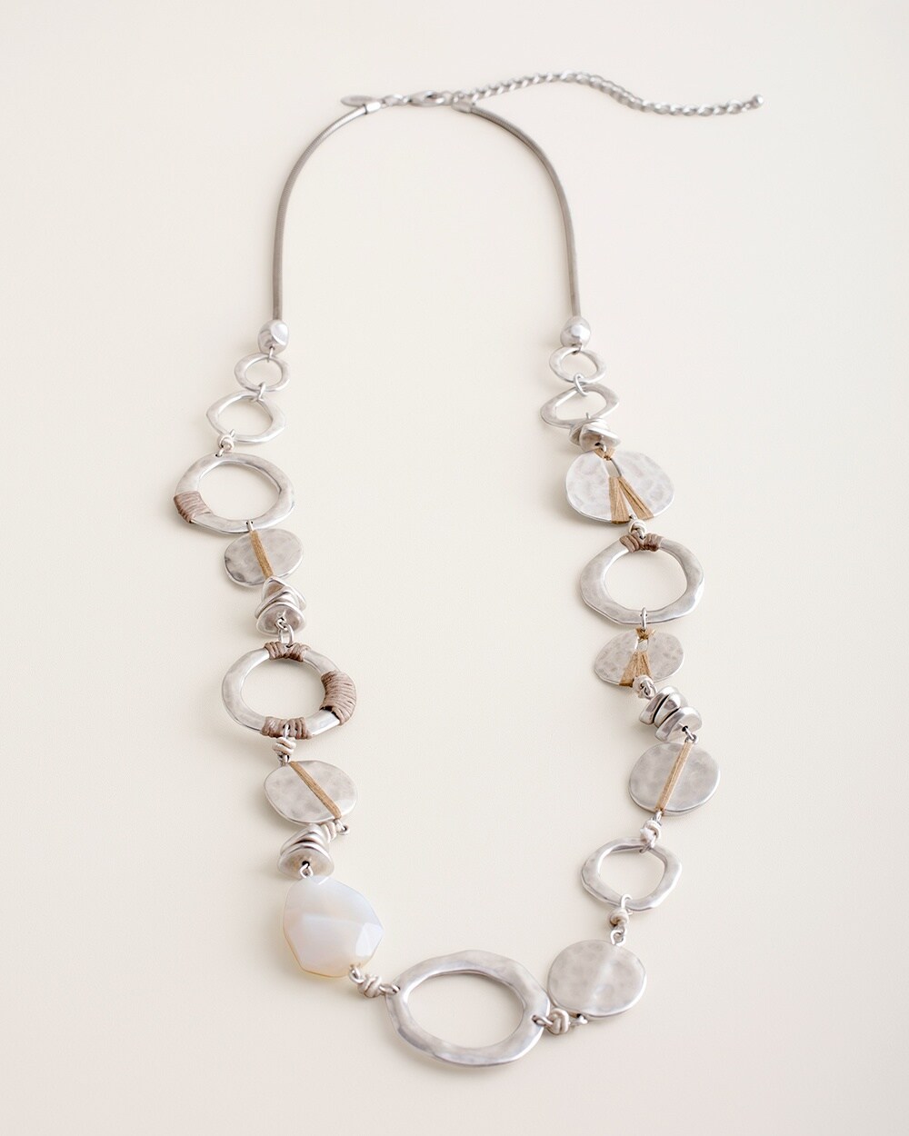 Threaded Silver-Tone Single-Strand Necklace