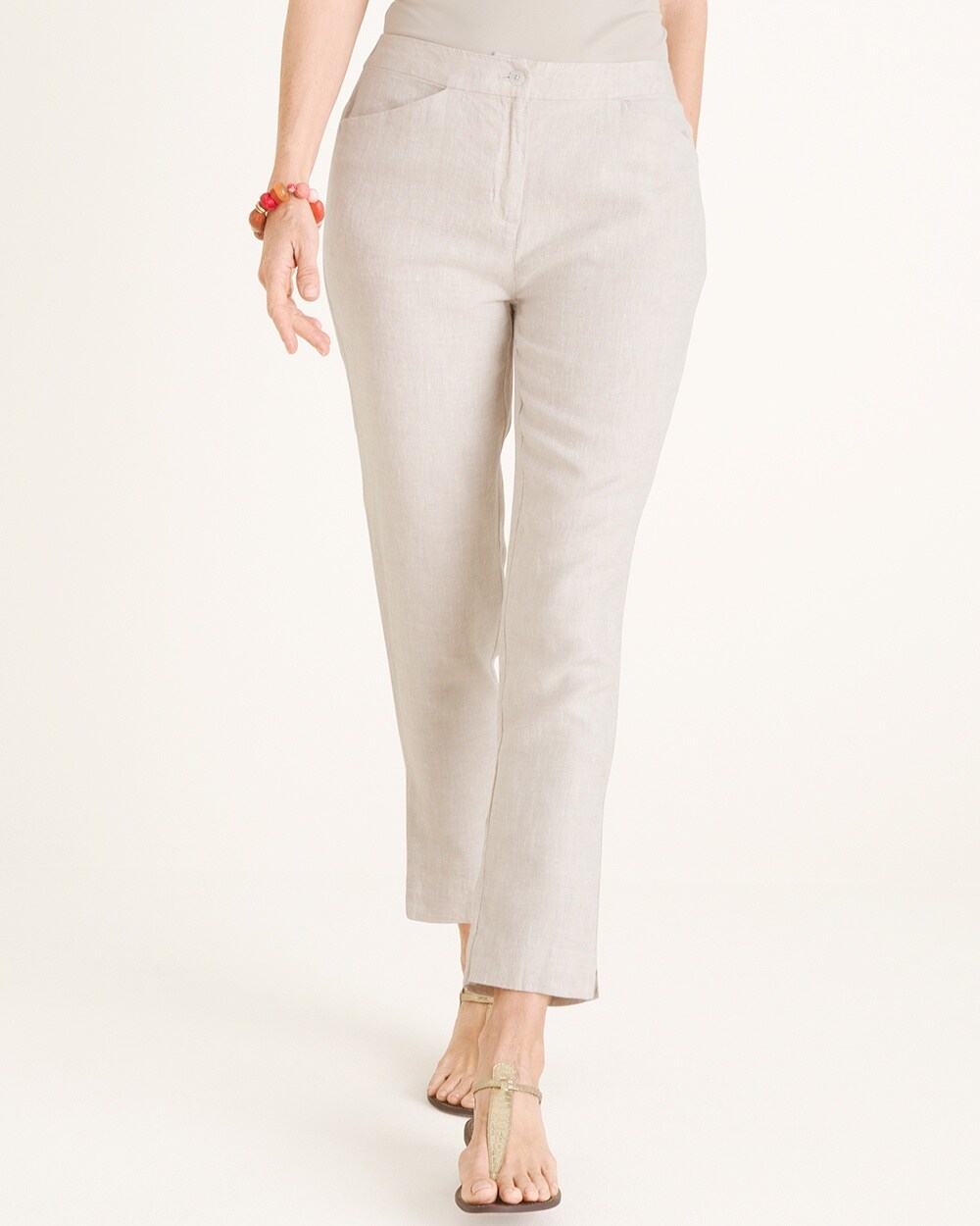 Linen Tapered Ankle Pants