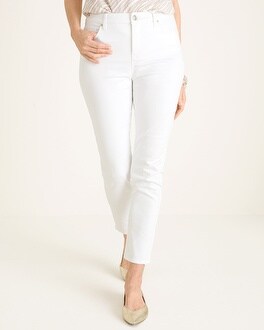 So Slimming No-Stain White Girlfriend Ankle Jeans - Chico's