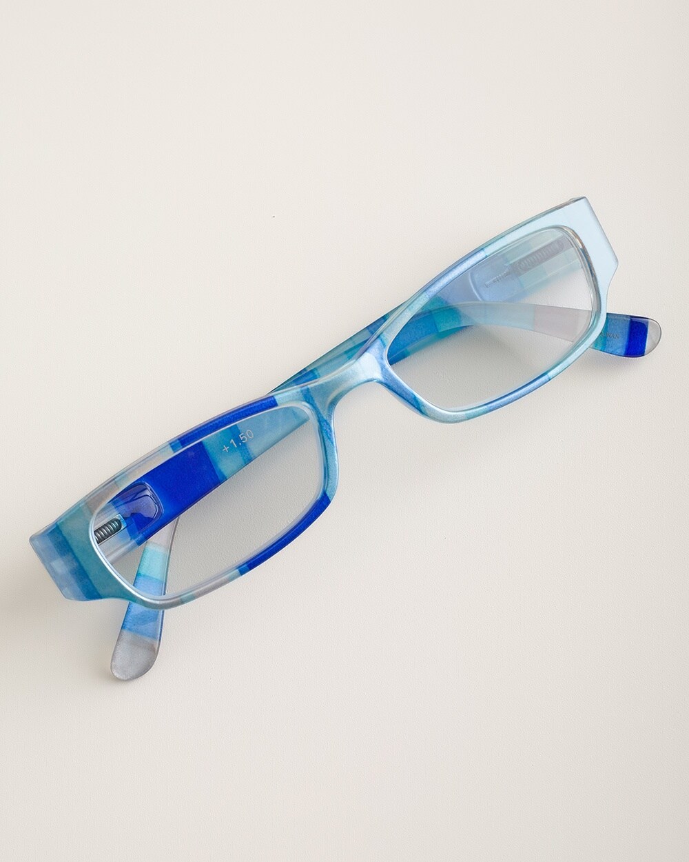 Blue Striped Reading Glasses