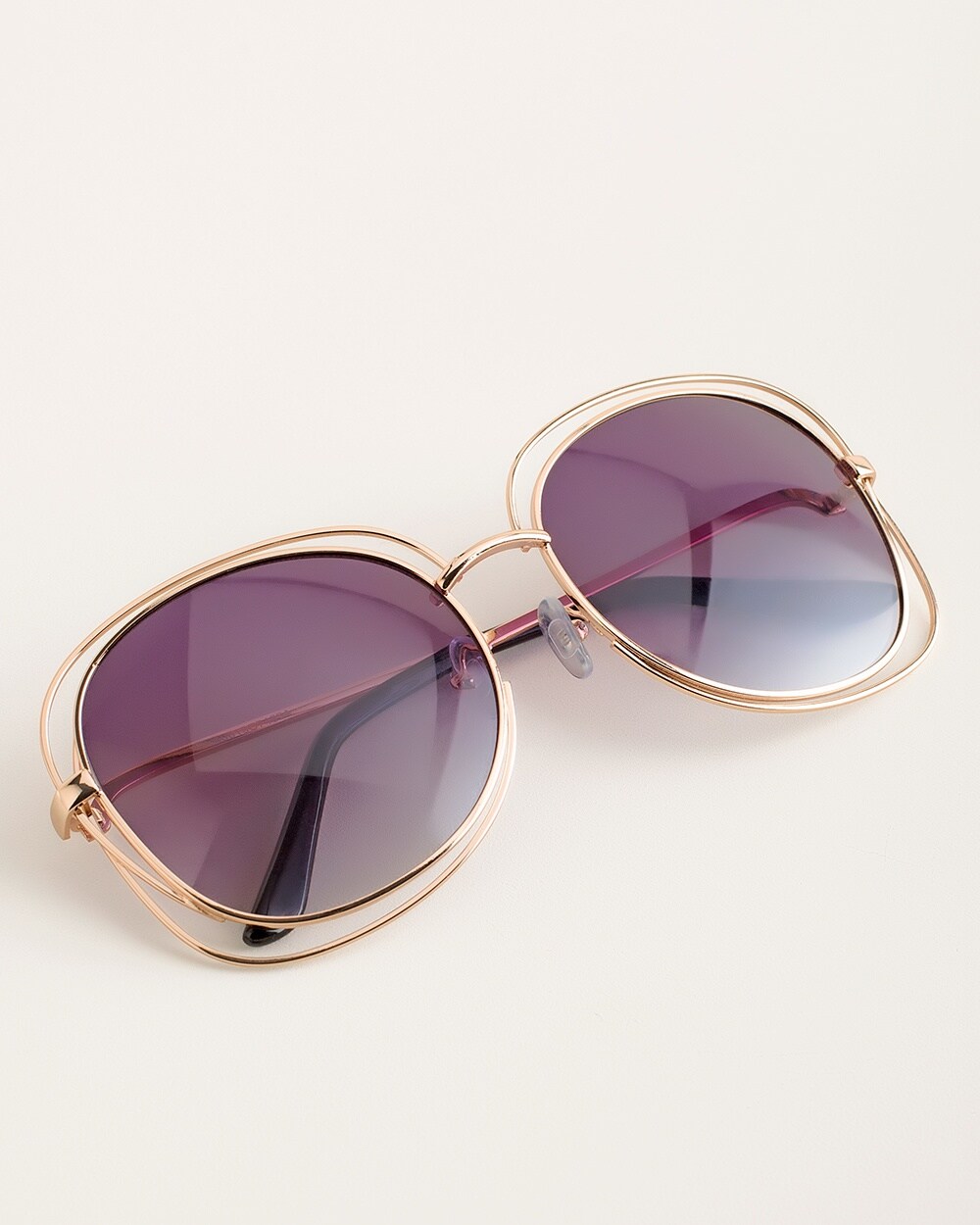 Round Gold-Tone Sunglasses