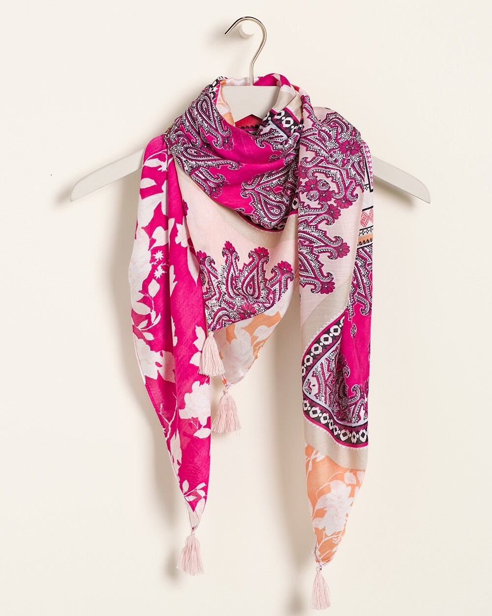 Mixed-Print Square Scarf
