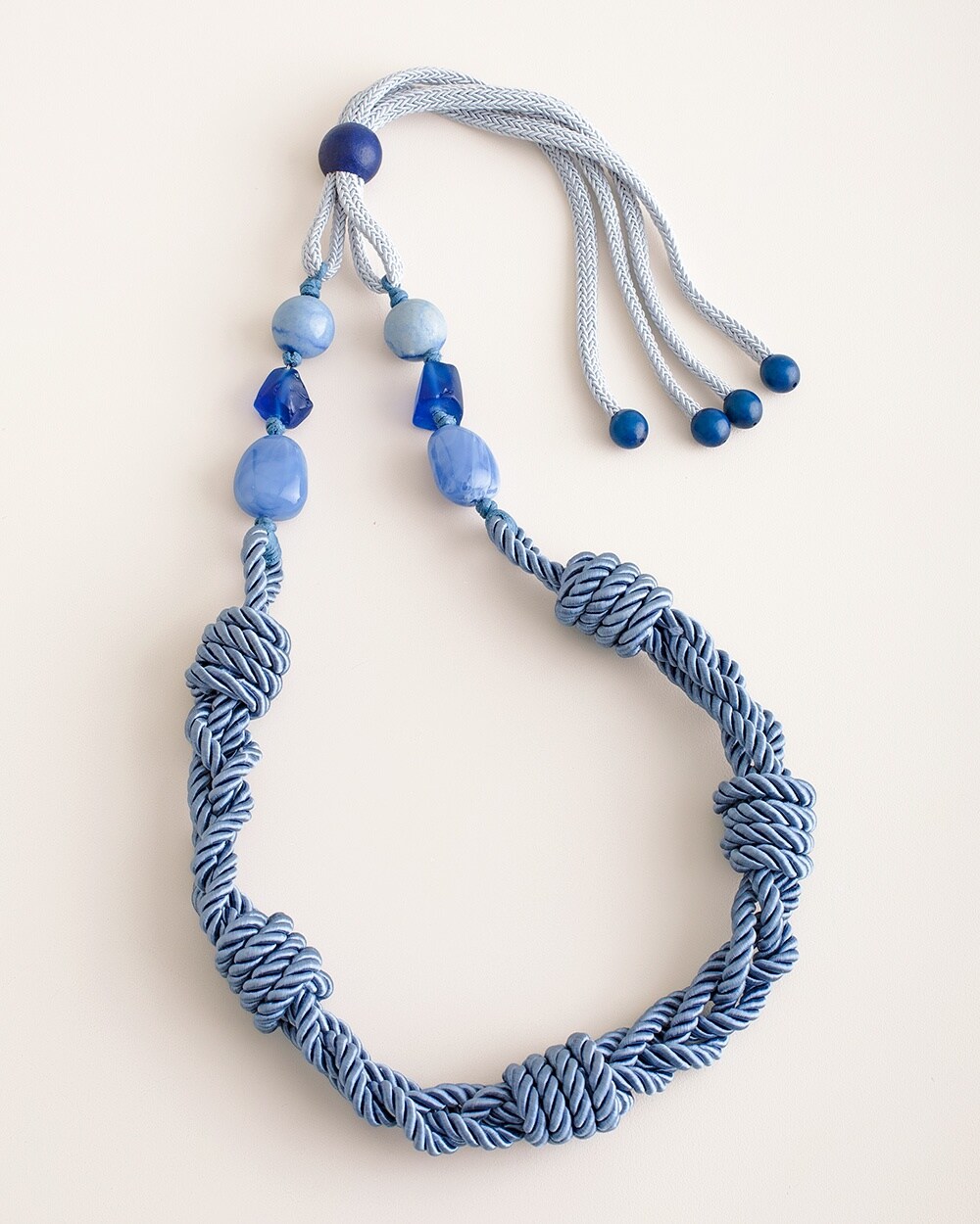 Long Convertible Chambray Rope Necklace