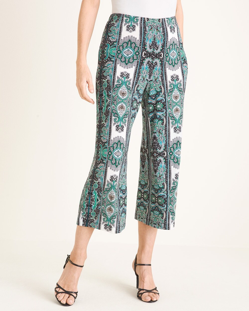 Travelers Collection Paisley Palazzo Crops