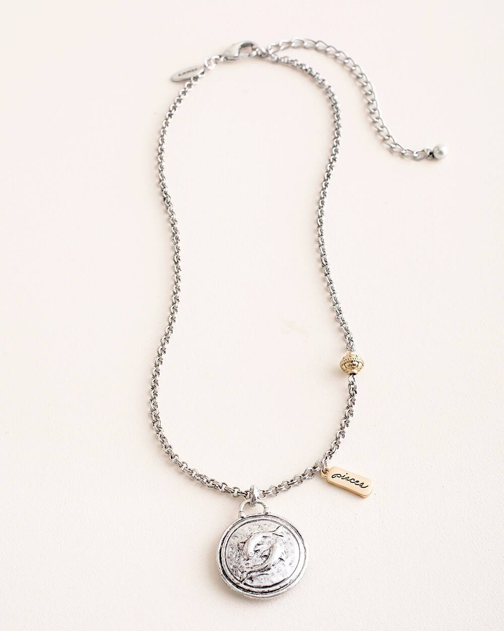 Reversible Silver-Tone Pisces Necklace