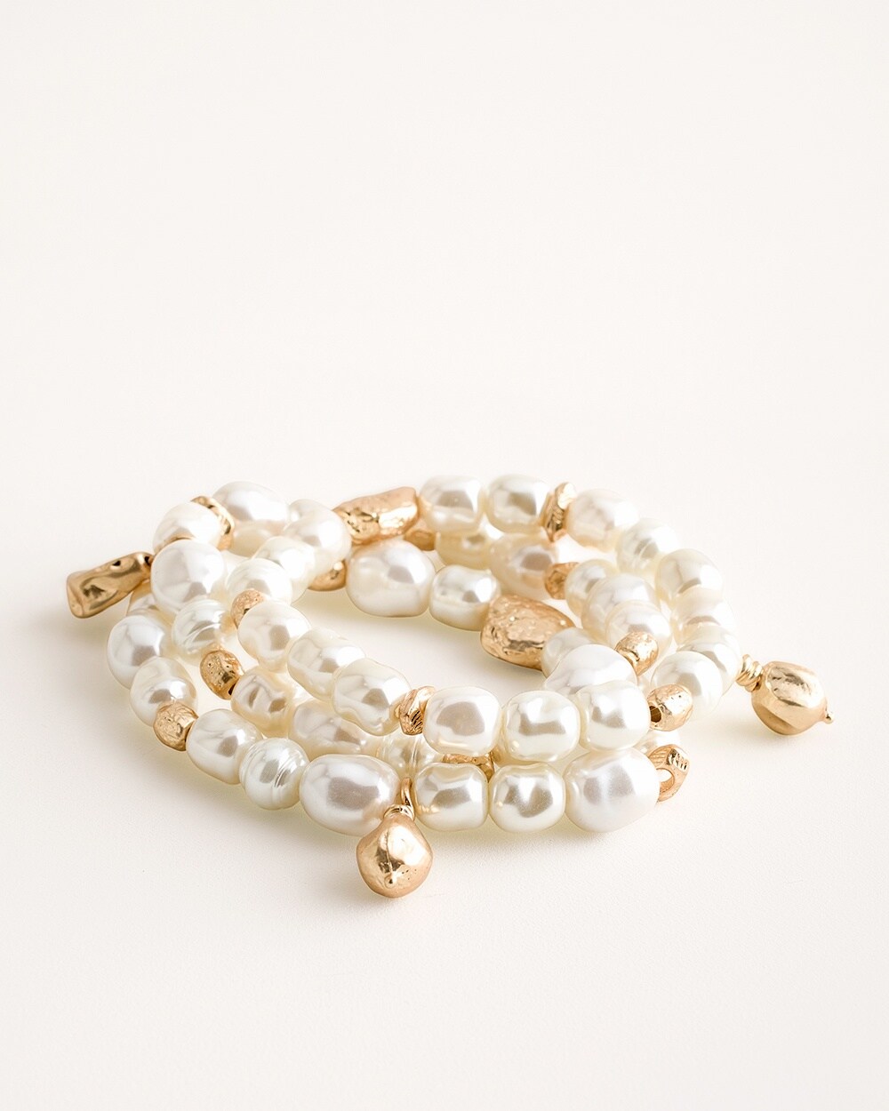 Faux-Pearl Shine Bracelet