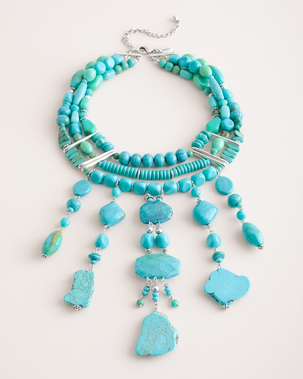 Turquoise Stone Bib Necklace