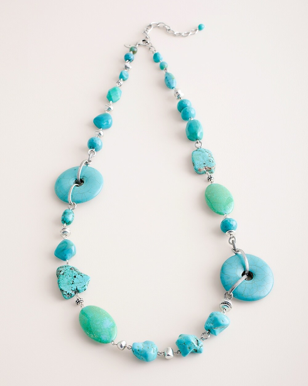 Turquoise Stone Single-Strand Necklace