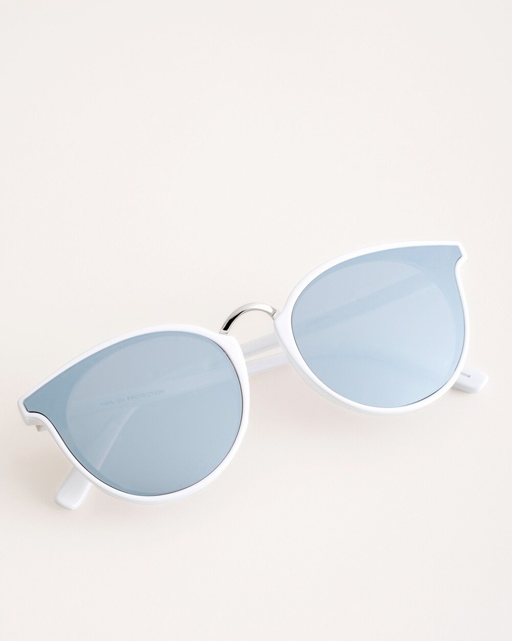 White Rounded Sunglasses