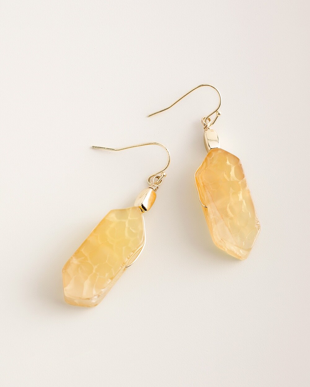Yellow Agate Drop Earrings