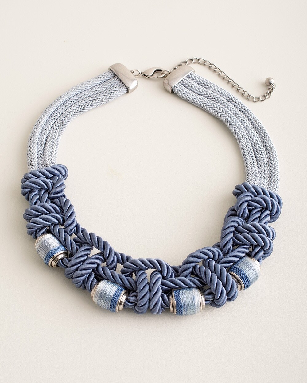 Short Chambray Rope Bib Necklace