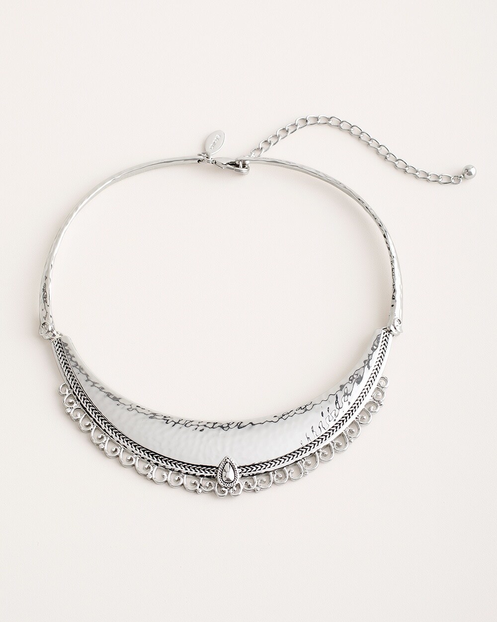 Sleek Silver-Tone Collar Necklace
