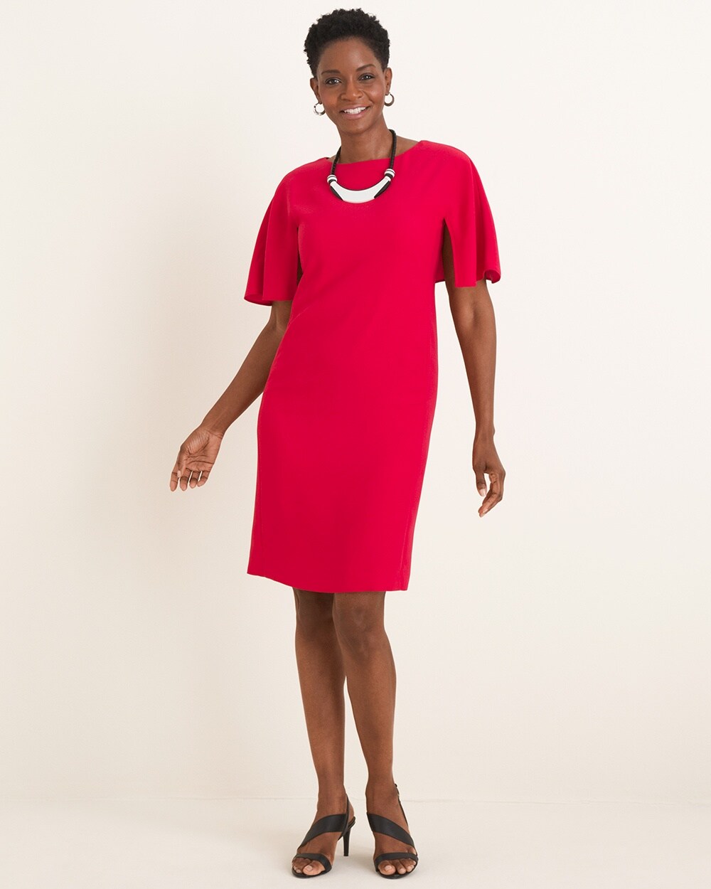 Cape-Sleeve Dress