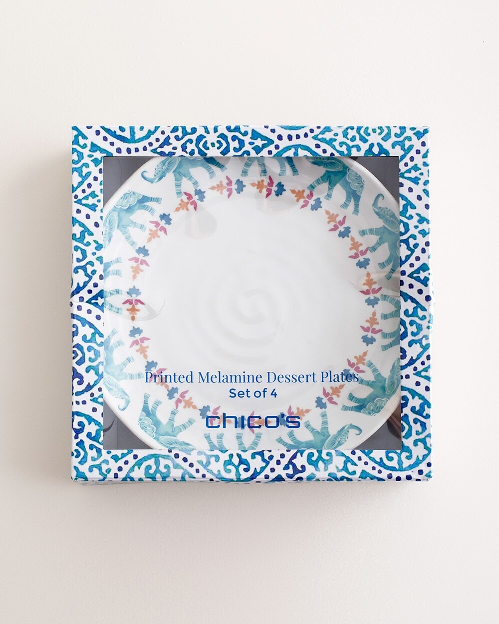 Elephant-Print Small Plate Set