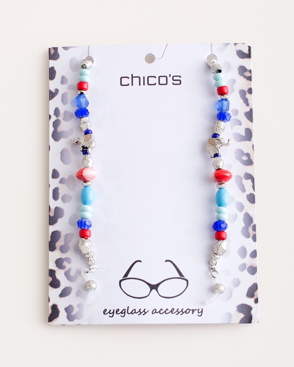 Multi-Colored Silver-Tone Beaded Eyewear Necklace