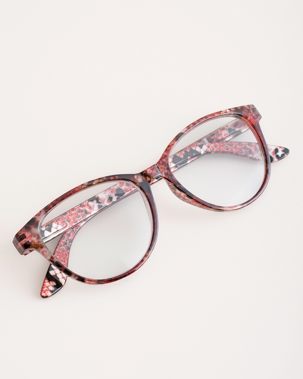 Faux-Snakeskin Red Reading Glasses