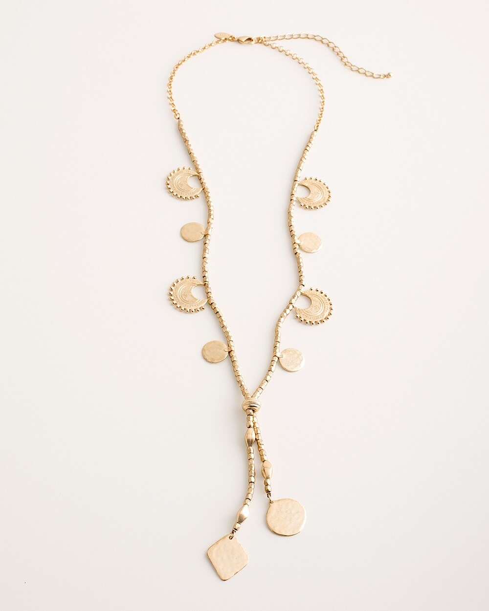Gold-Tone Textured Y-Necklace