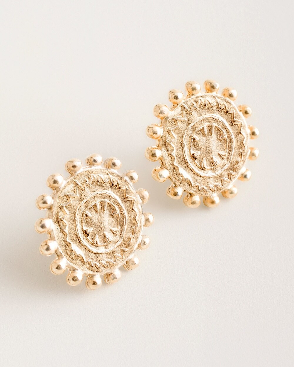 Gold-Tone Textured Stud Earrings