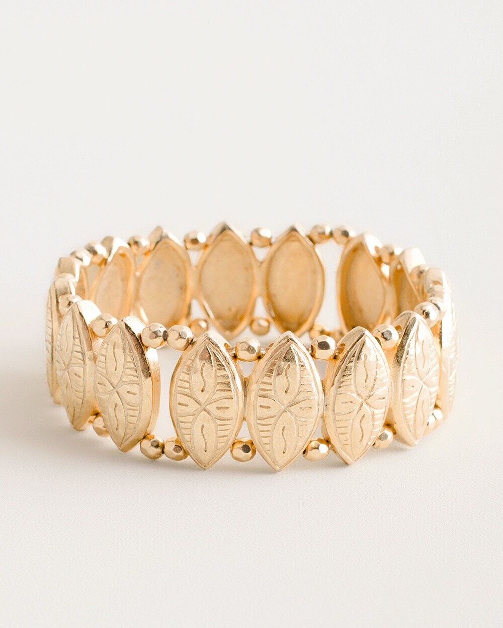 Gold-Tone Textured Stretch Bracelet