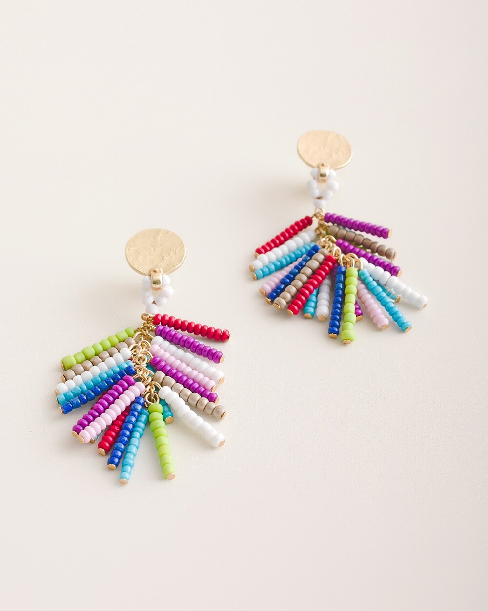Colorful Seed Bead Drop Earrings