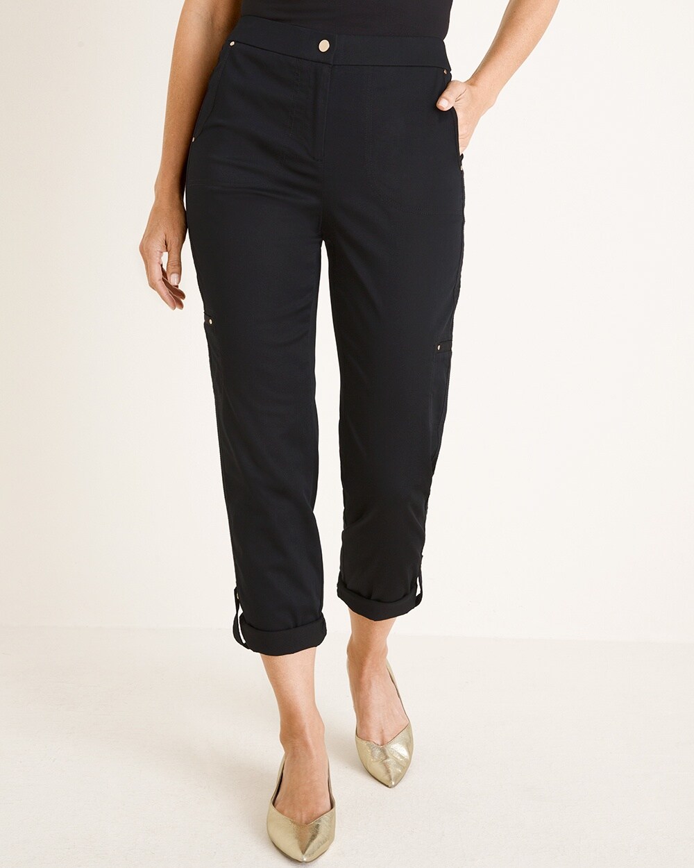 Secret Stretch Luxe Utility Convertible Crop to Ankle Pants