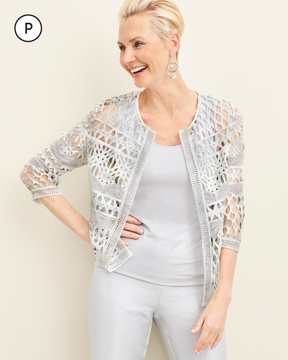 Travelers Collection Petite Foiled Strip Jacket