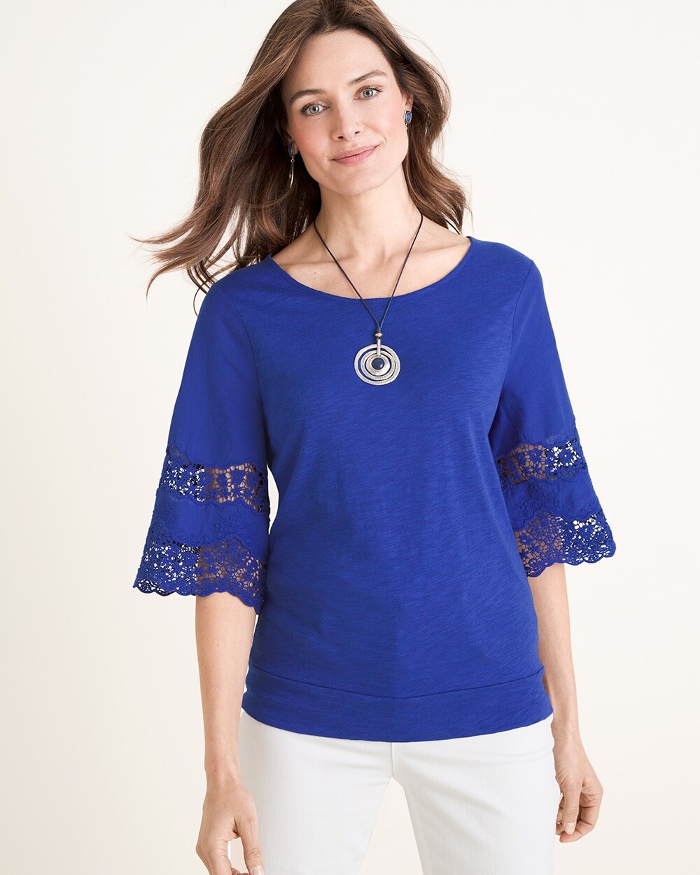 Lace-Sleeve Top