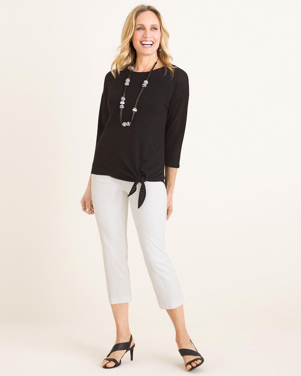 Shadow Stripe Tie-Front Top - Chico's