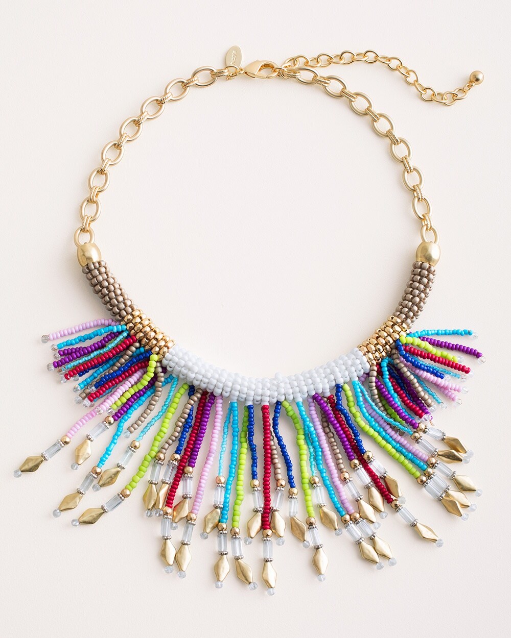 Colorful Seed Bead Bib Necklace