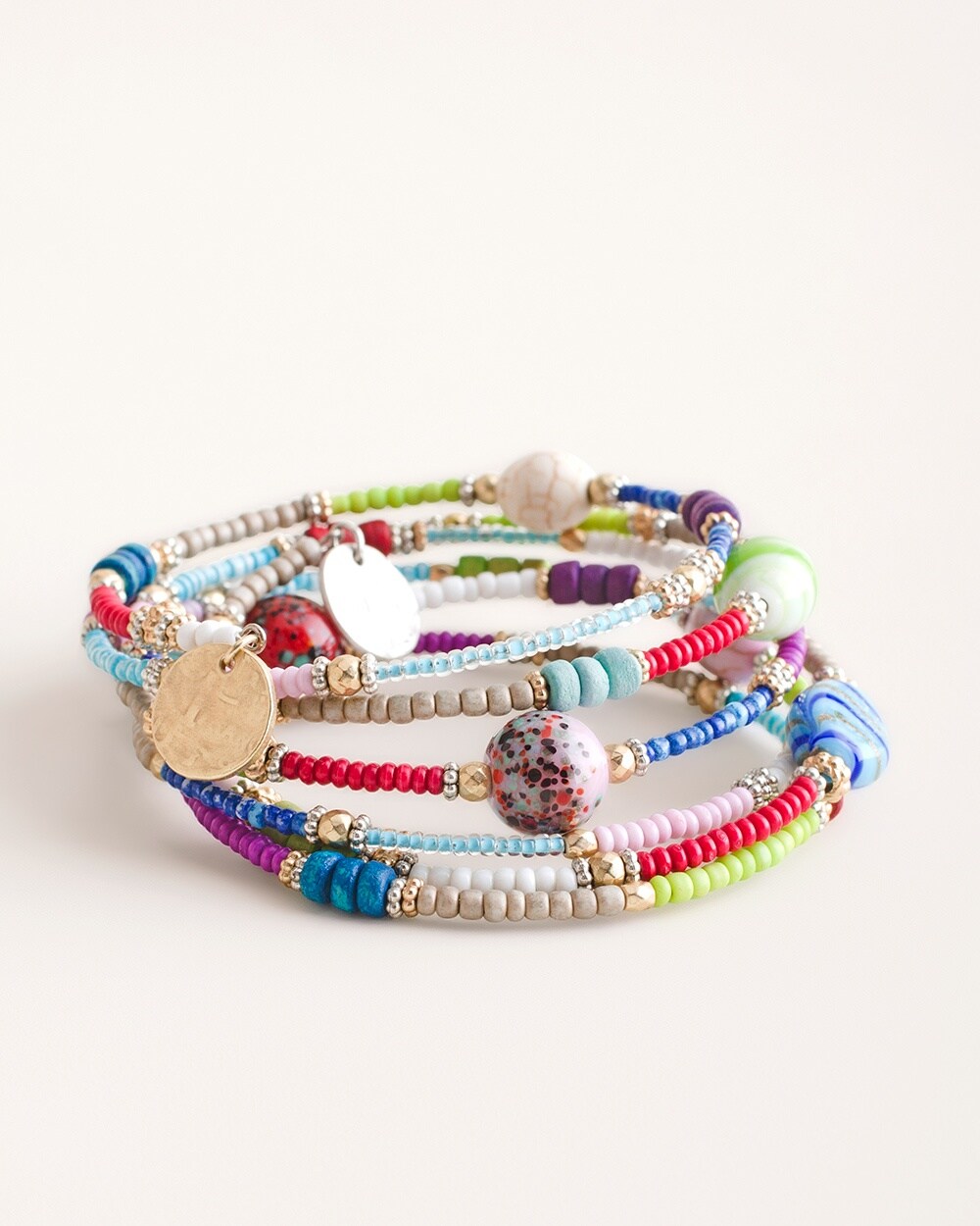 Colorful Seed Bead Coil Bracelet