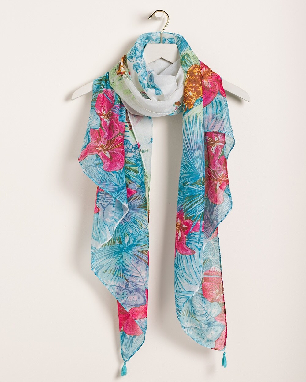 Tropical Animal Printed Pareo Oblong Scarf