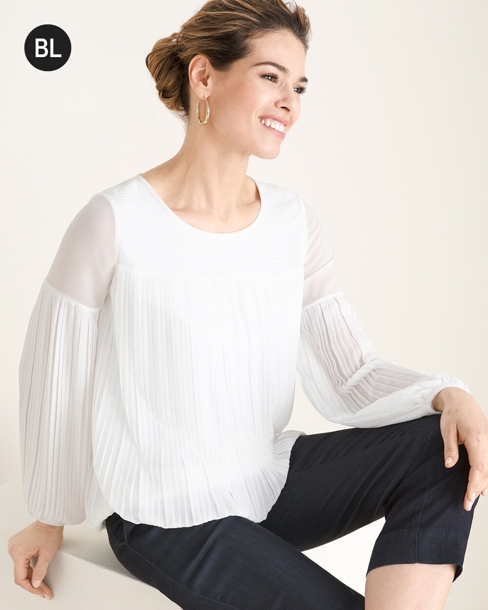 Black Label Pleated Top