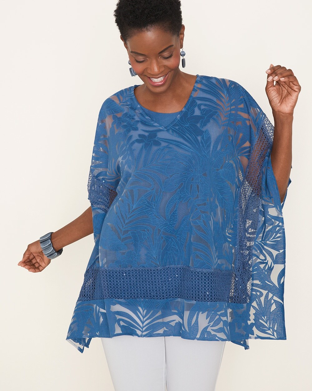 Travelers Collection Burnout Poncho