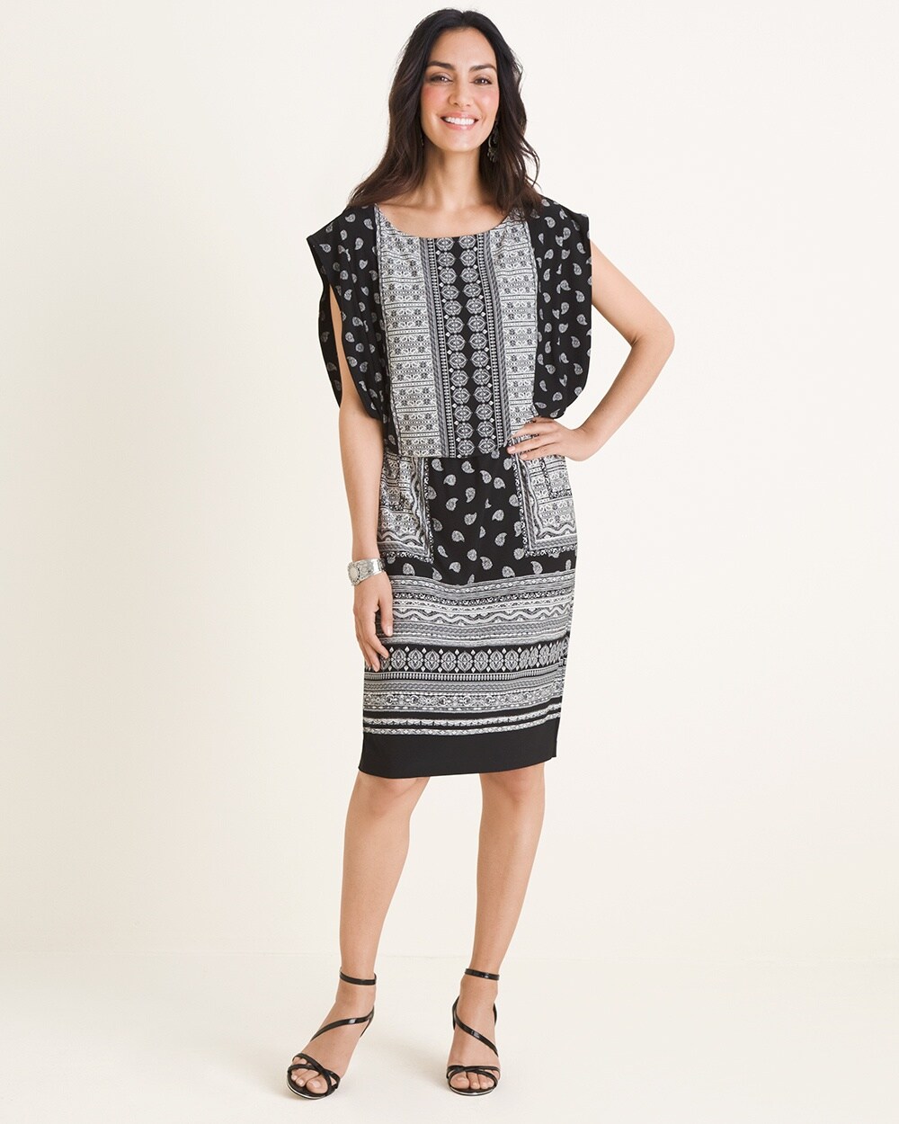 Black and White Patterned Dress