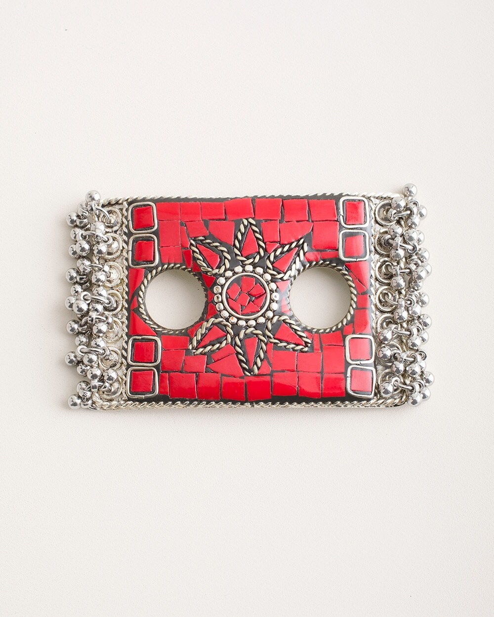 Red Mosaic Scarf Clip