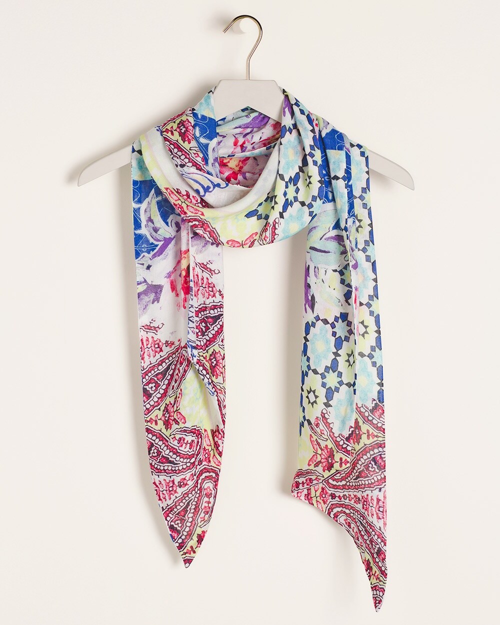 Multi-Colored Patchwork Oblong Scarf