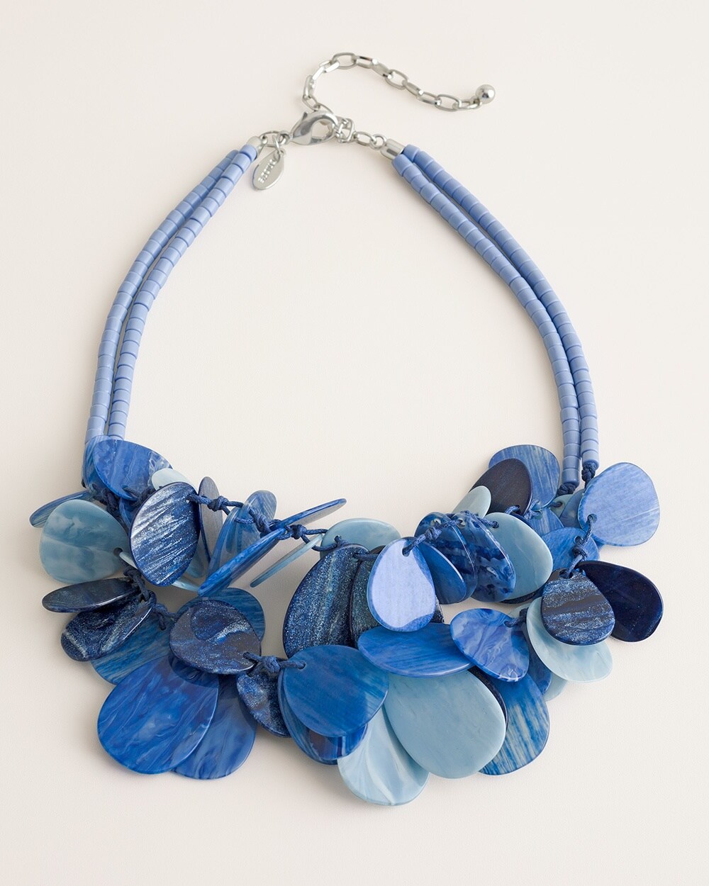 Short Blue Multi-Strand Necklace