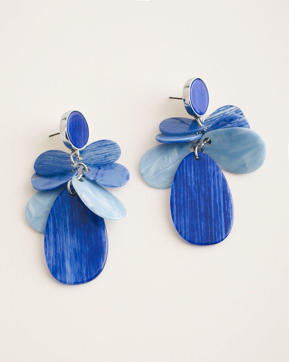 Blue Stud-Drop Earrings