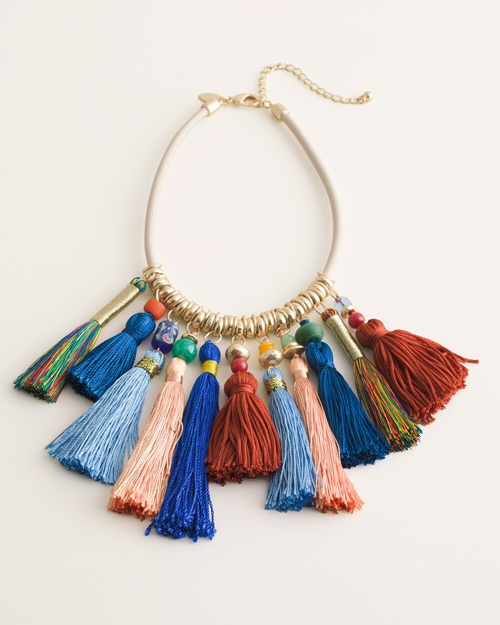 Multi-Colored Multi-Tassel Necklace
