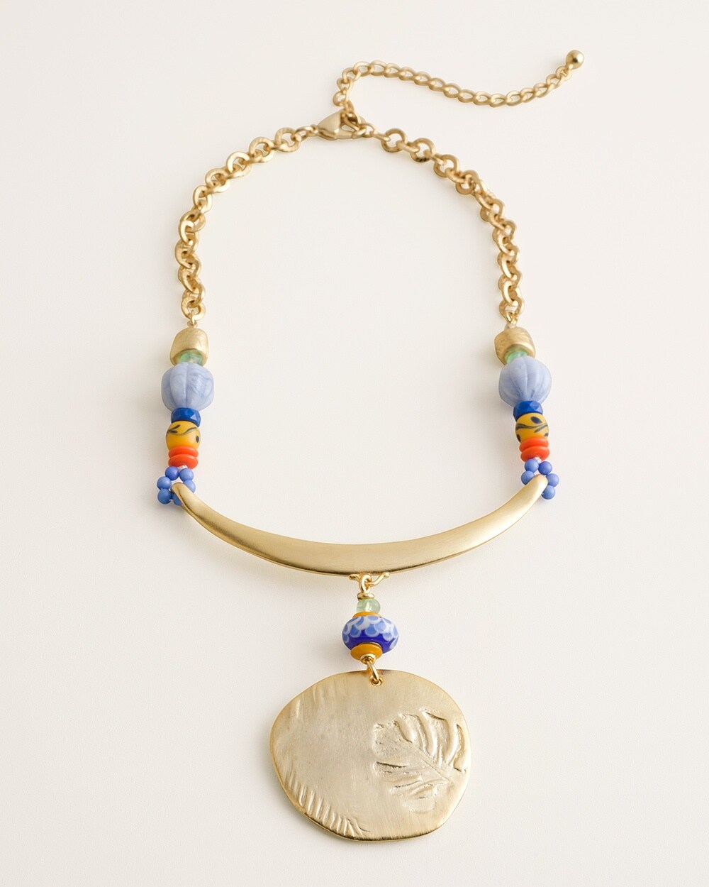 Beaded Multi-Colored Pendant Necklace