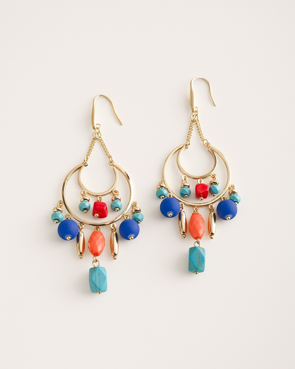 Beaded Multi-Colored Chandelier Earrings